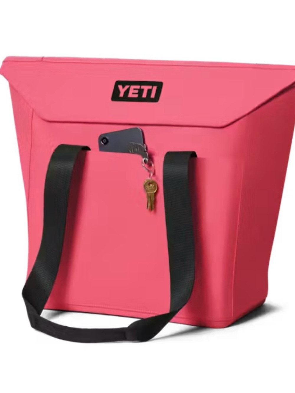 Yeti Pink Tote with Black Straps